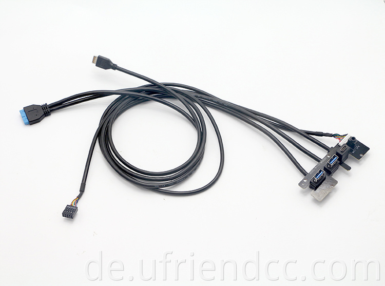 Bofan Audio Mic Dual USB 3.0 Ports PC Computer Hülle Frontpanel USB -Netzteilkabel Hauptplatine Kabel